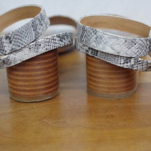 J Crew Heeled Snake Print Sandals Size 8.5 - Picture 6 of 8